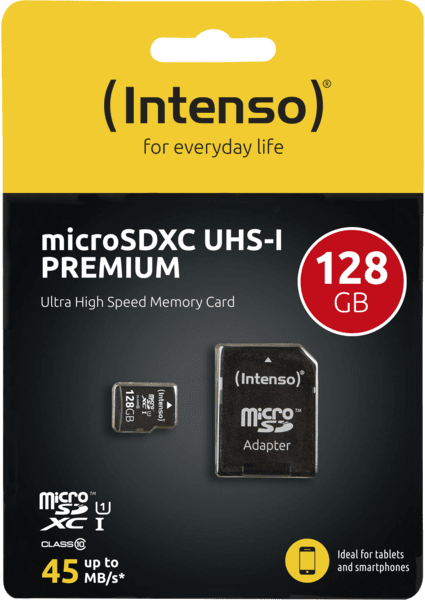 Intenso microSD-Card Class10 UHS-I 128GB Speicherkarte