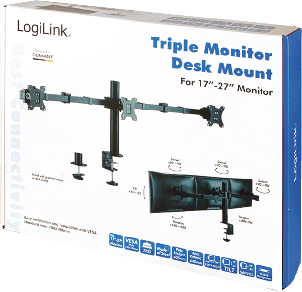 LogiLink Monitorhalterung 3-fach 17-27"