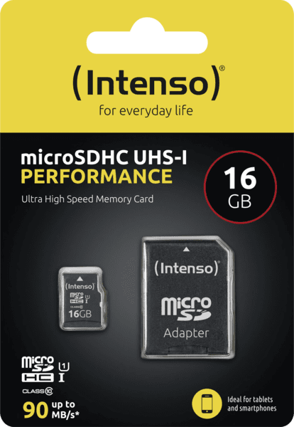 Intenso microSD-Card Class10 UHS-I 16GB Speicherkarte