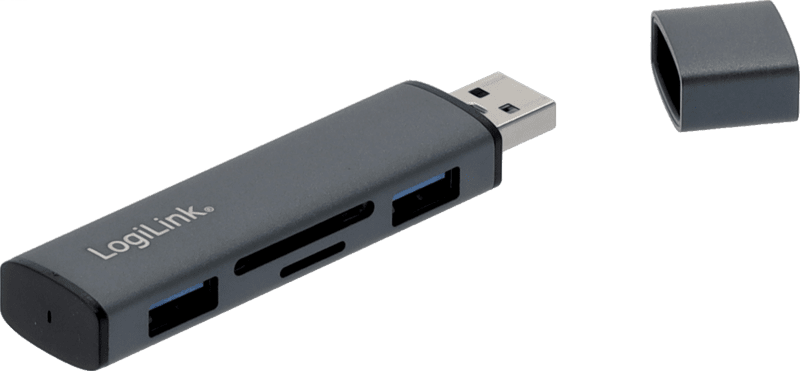 LogiLink USB 3.2 2-Port Hub m. Kartenleser LogiLink USB 3.2 2-Port Hub m. Kartenleser