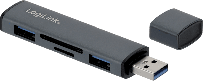 LogiLink USB 3.2 2-Port Hub m. Kartenleser LogiLink USB 3.2 2-Port Hub m. Kartenleser