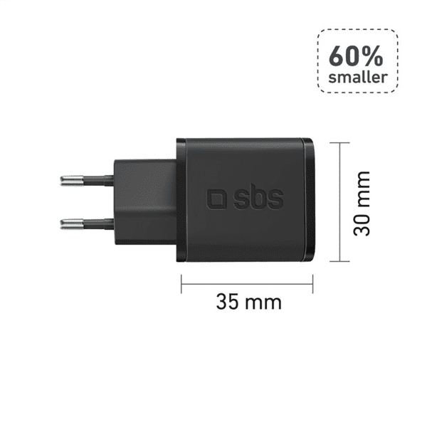 SBS PD Reiselader 30W USB-C GaN schwarz