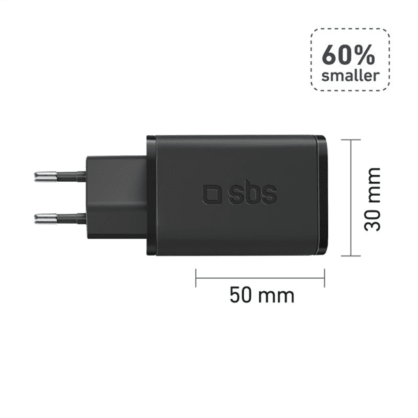 SBS PD Reiselader 65W USB-C GaN schwarz