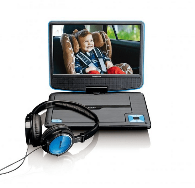 Lenco DVP-910 9" DVD-Player portabel m. Kopfhörer blau