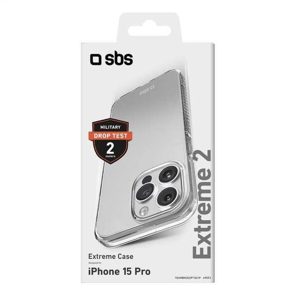 SBS Extreme 2 Cover iPhone 15 Pro transp.