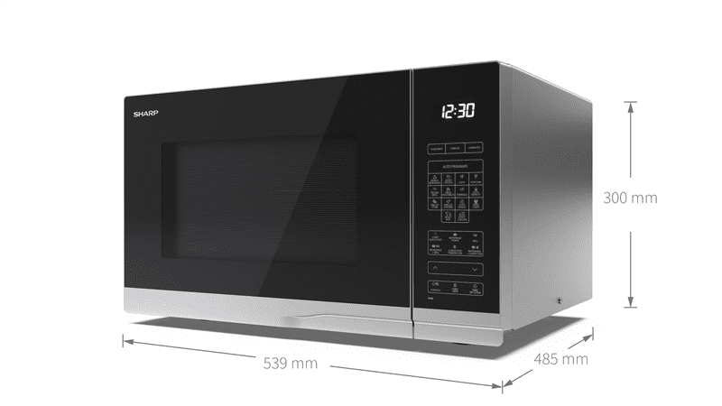 Sharp YC-PC322AE-S Mikrowelle & Grill 32L schwarz/silber