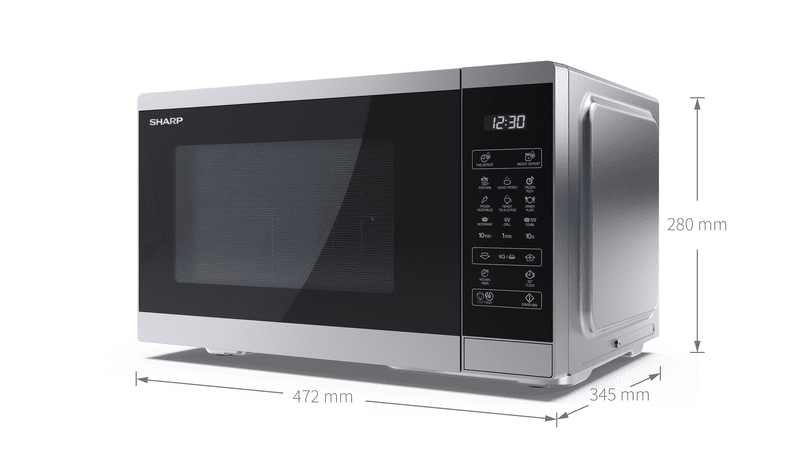 Sharp YC-MG252AE-S Mikrowelle & Grill 25L schwarz/silber