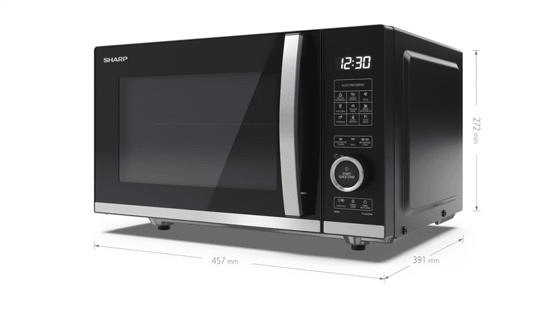 Sharp YC-QG204AE-B Mikrowelle & Grill 20L schwarz/silber