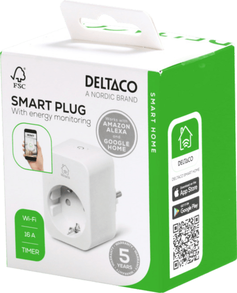 Deltaco Smart Home Stecker Verbrauchsmonitor 16A weiß