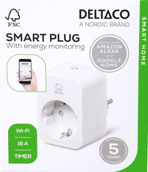 Deltaco Smart Home Stecker Verbrauchsmonitor 16A weiß