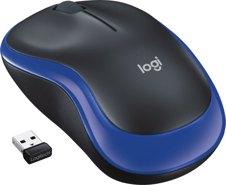 Logitech M185 kabellose Maus schwarz/blau