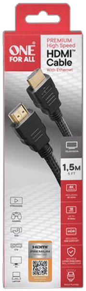 One for All 1,5m Premium High Speed HDMI Kabel zertifiziert