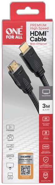 One for All 3,0m Premium High Speed HDMI Kabel zertifiziert