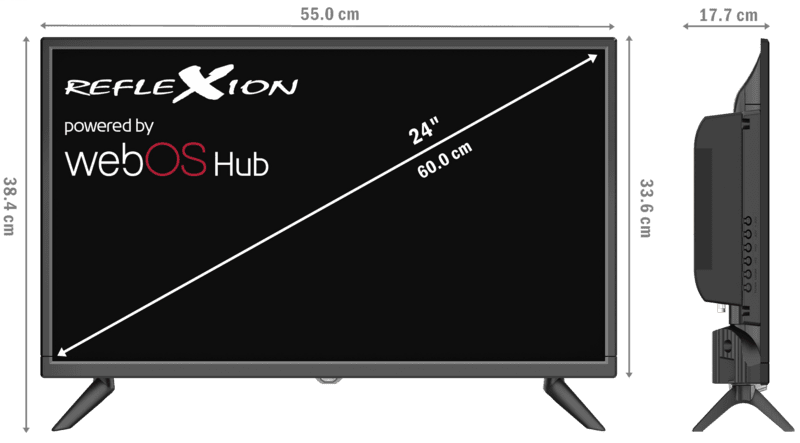 Reflexion LEDA24OSBT 24" Smart Akku LED-TV inkl Halterung