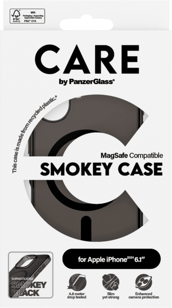 PanzerGlass CARE Flagship Smokey iPhone 16 schwarz