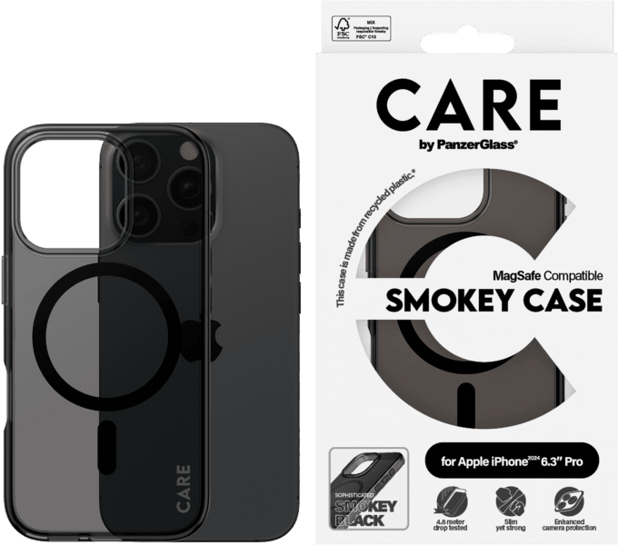 PanzerGlass CARE Flagship Smokey iPhone 16 Pro schwarz