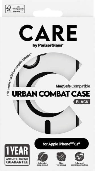 PanzerGlass CARE Flagship Urban Combat iPhone 16 schwarz