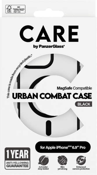 PanzerGlass CARE Flagship Urban Combat iPhone 16 Pro Max schwa