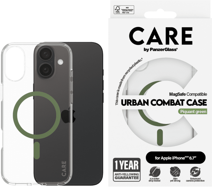 PanzerGlass CARE Flagship Colors iPhone 16 Plus grün