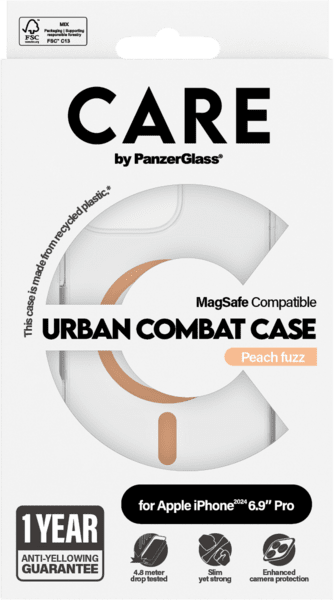 PanzerGlass CARE Flagship Colors iPhone 16 Pro Max peachy