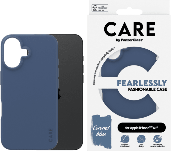 PanzerGlass CARE Fashion Colors iPhone 16 blau