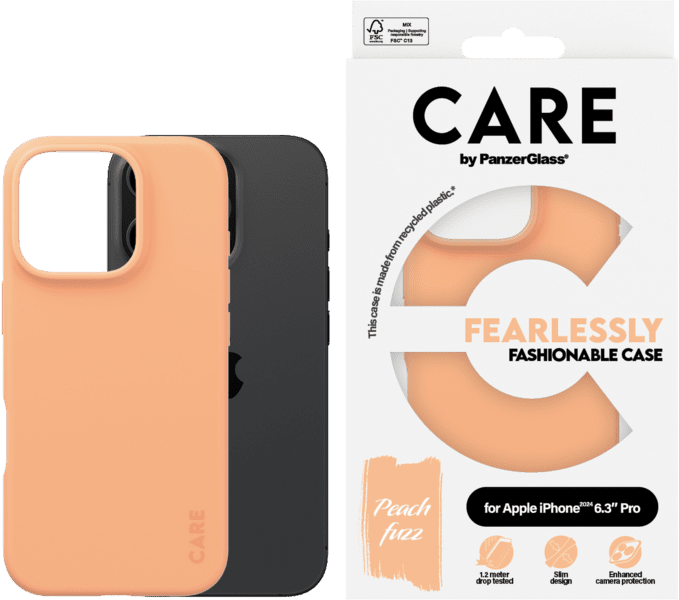 PanzerGlass CARE Fashion Colors iPhone 16 Pro peachy