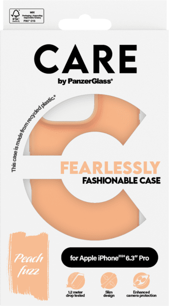 PanzerGlass CARE Fashion Colors iPhone 16 Pro peachy