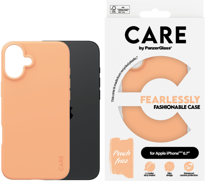 PanzerGlass CARE Fashion Colors iPhone 16 Plus peachy