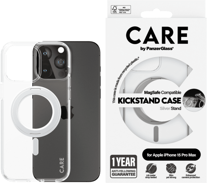 PanzerGlass CARE Feature Kickstand iPhone 15 Plus silber