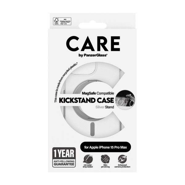 PanzerGlass CARE Feature Kickstand iPhone 15 Plus silber