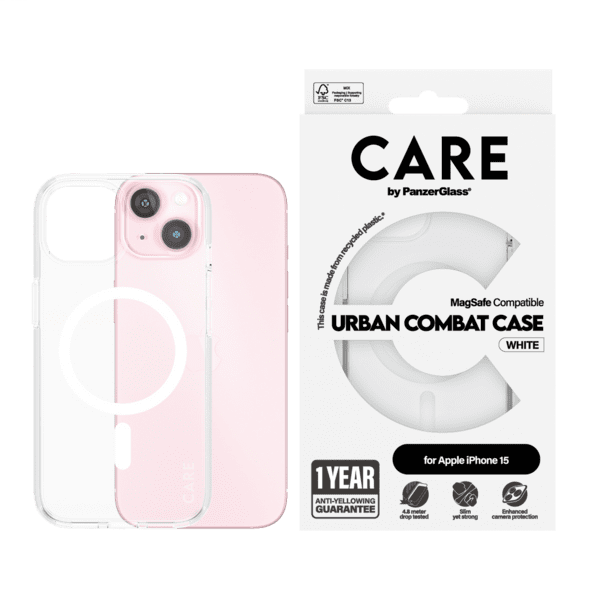 PanzerGlass CARE Flagship Colors iPhone 15 weiß