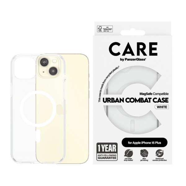 PanzerGlass CARE Flagship Colors iPhone 15 Plus weiß