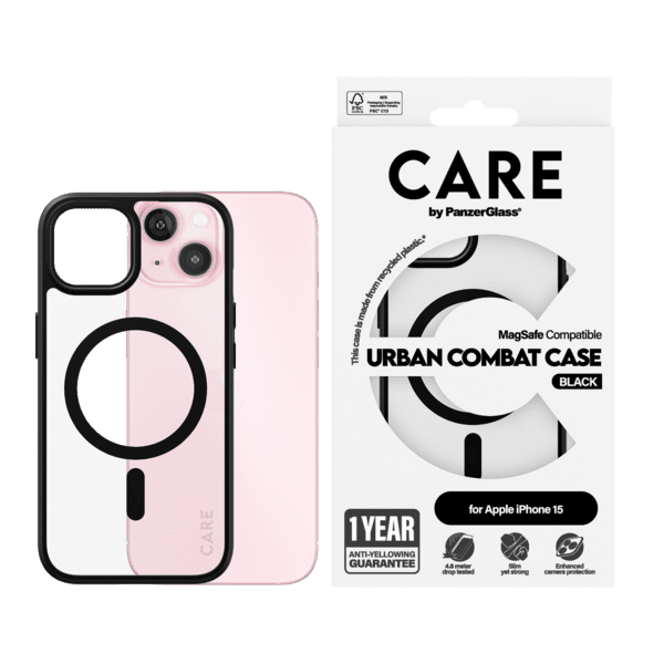 PanzerGlass CARE Flagship Colors iPhone 15 schwarz