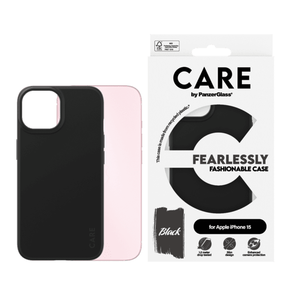 PanzerGlass CARE Fashion Colors iPhone 15 schwarz