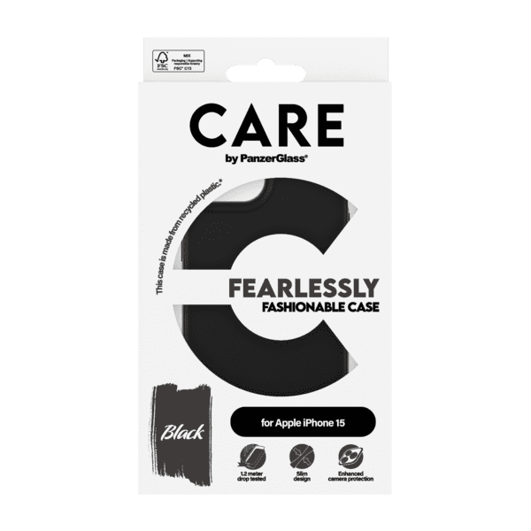 PanzerGlass CARE Fashion Colors iPhone 15 schwarz