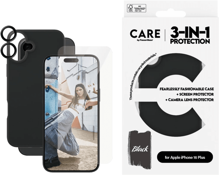 PanzerGlass CARE Fashion 3in1 Bundle iPhone 16 Plus