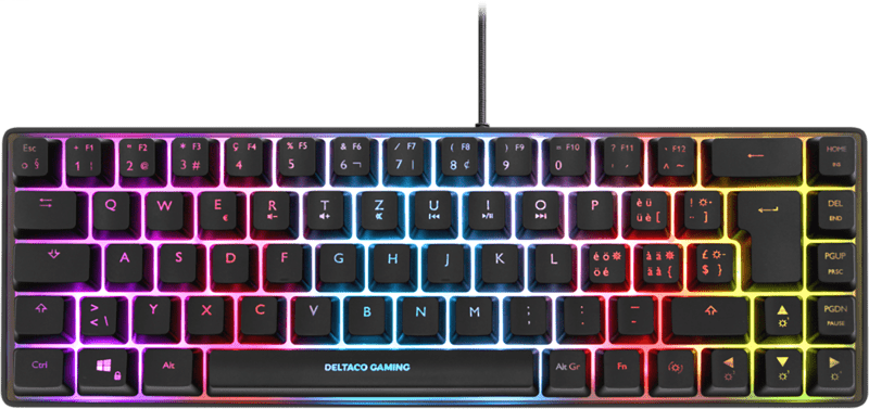 Deltaco DK240 mini 60% Gaming Tastatur semi-transparent