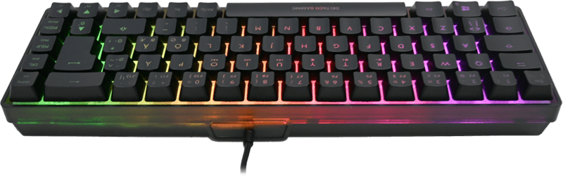 Deltaco DK240 mini 60% Gaming Tastatur semi-transparent