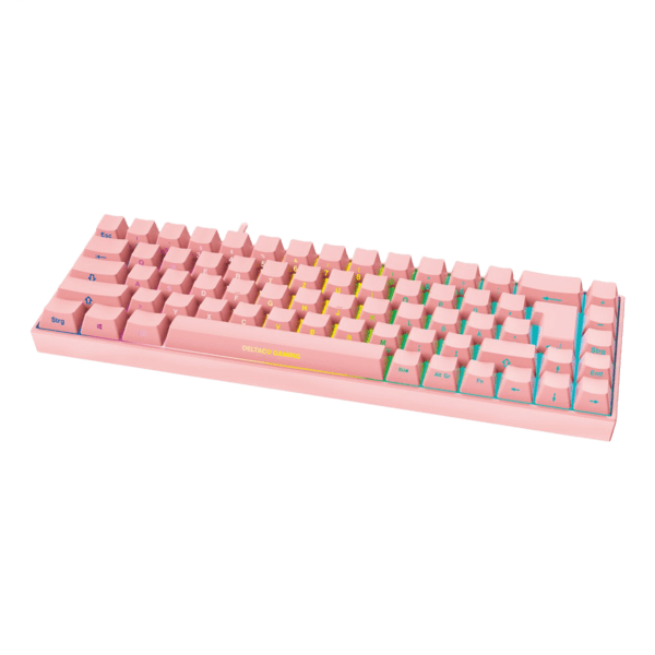 Deltaco PK75 Gaming Mini Tastatur Wireless mechanisch pink