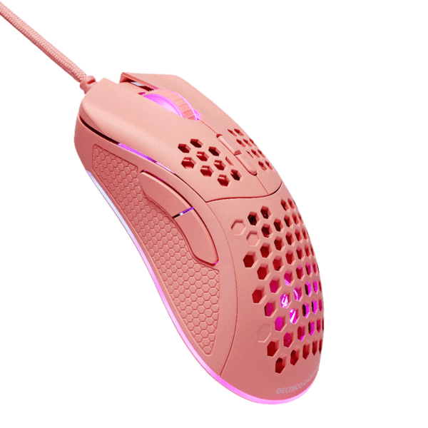 Deltaco DM210 Gaming Maus ultraleicht RGB USB pink