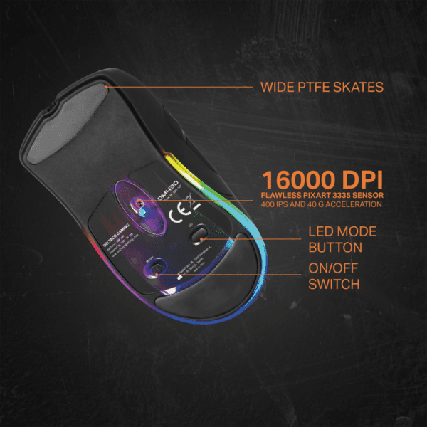 Deltaco DM430 Gaming Maus Wireless RGB schwarz