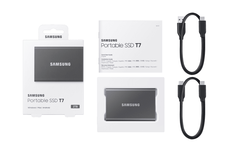 Samsung T7 Gen2 USB3.2 2TB SSD extern Titan grau