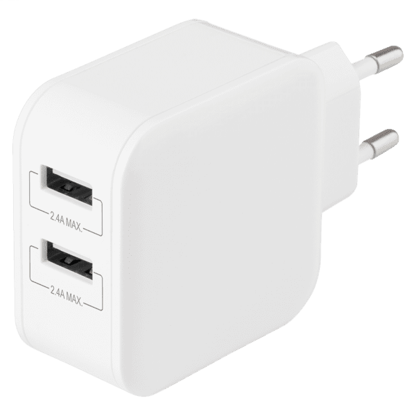 Deltaco Ladegerät 24W 2x USB 4,8A weiß