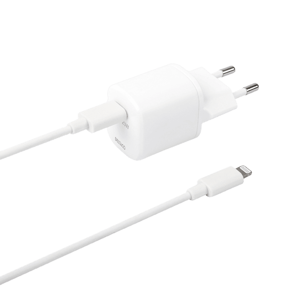 Deltaco PD Ladegerät 20W USB-C+Lightning Kabel 1m weiß