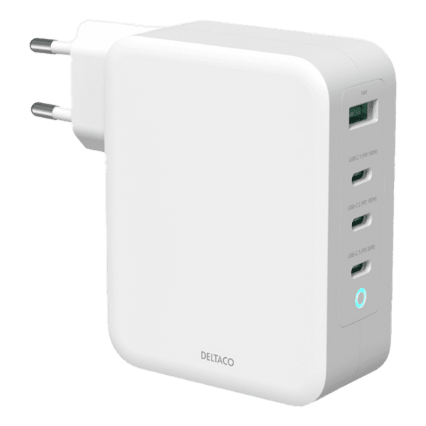 Deltaco PD Ladegerät 130W 1x USB/3x USB-C Gan weiß