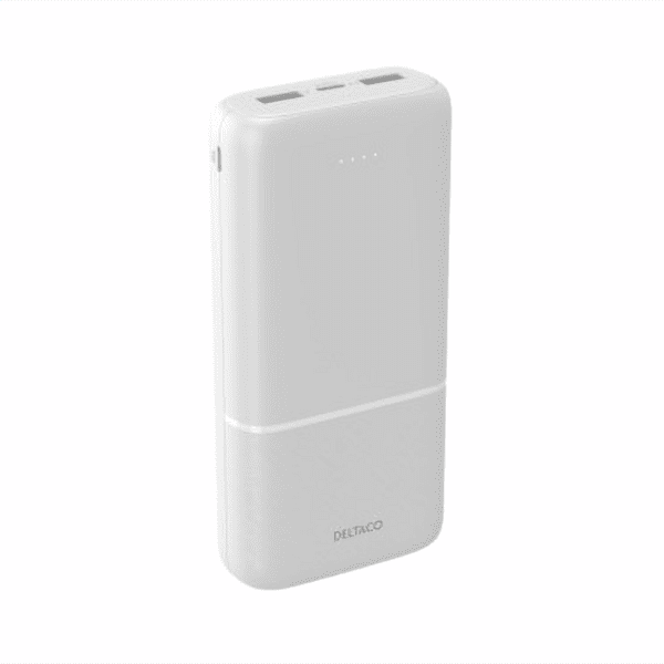 DELTACO Powerbank 20000mAh USB-C/2x USB weiß