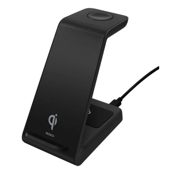 DELTACO Wireless Charger Stand 3in1 schwarz