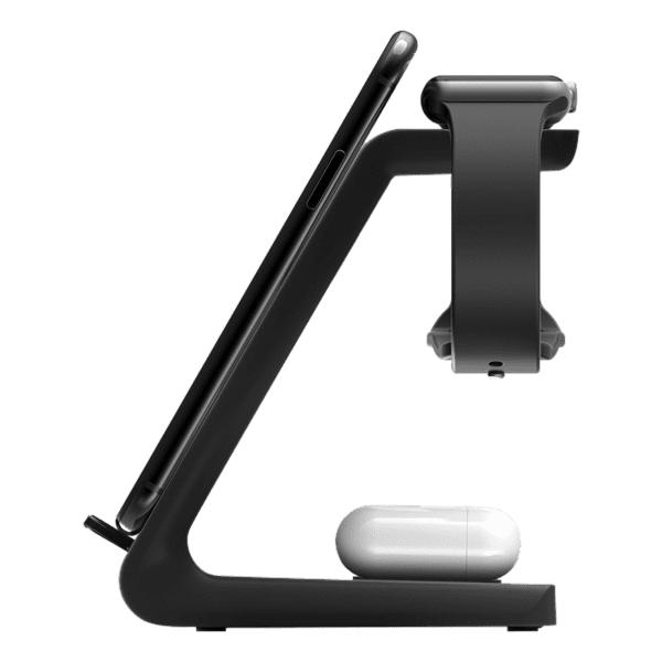 DELTACO Wireless Charger Stand 3in1 schwarz