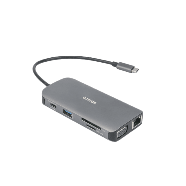 DELTACO USB-C Dockingstation 3xUSB/SD/microSD/RJ45/HDMI si DELTACO USB-C Dockingstation 3xUSB/SD/microSD/RJ45/HDMI si