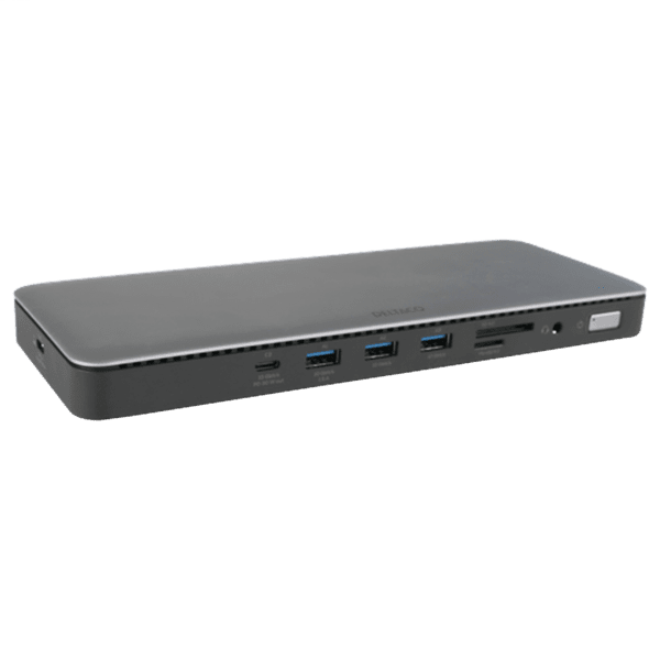 DELTACO USB-C Dockingstation 2xHDMI/DP/USB/RJ45/SD 96W